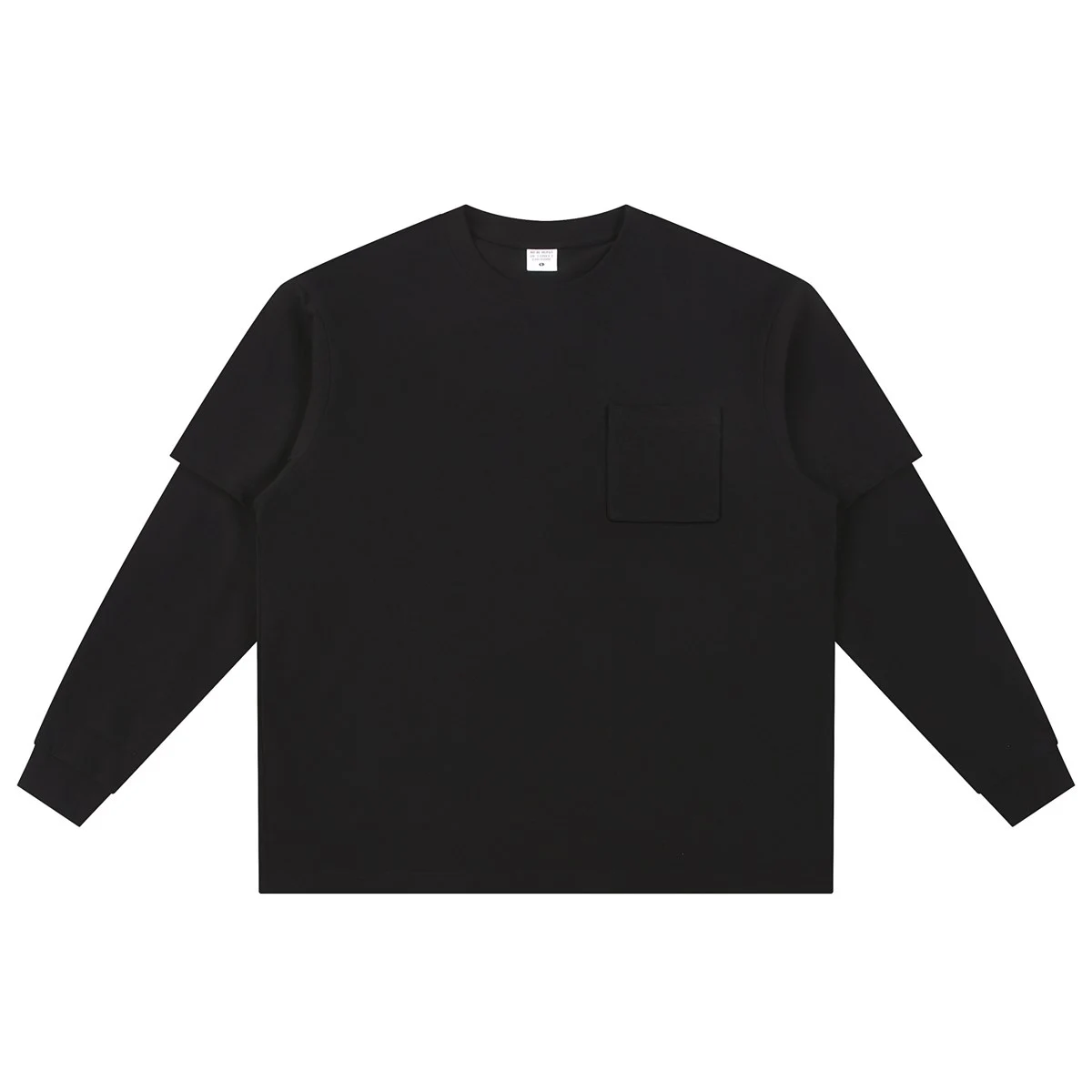 Layered long sleeve · MT-212 · Black · Front · Base garment photograph