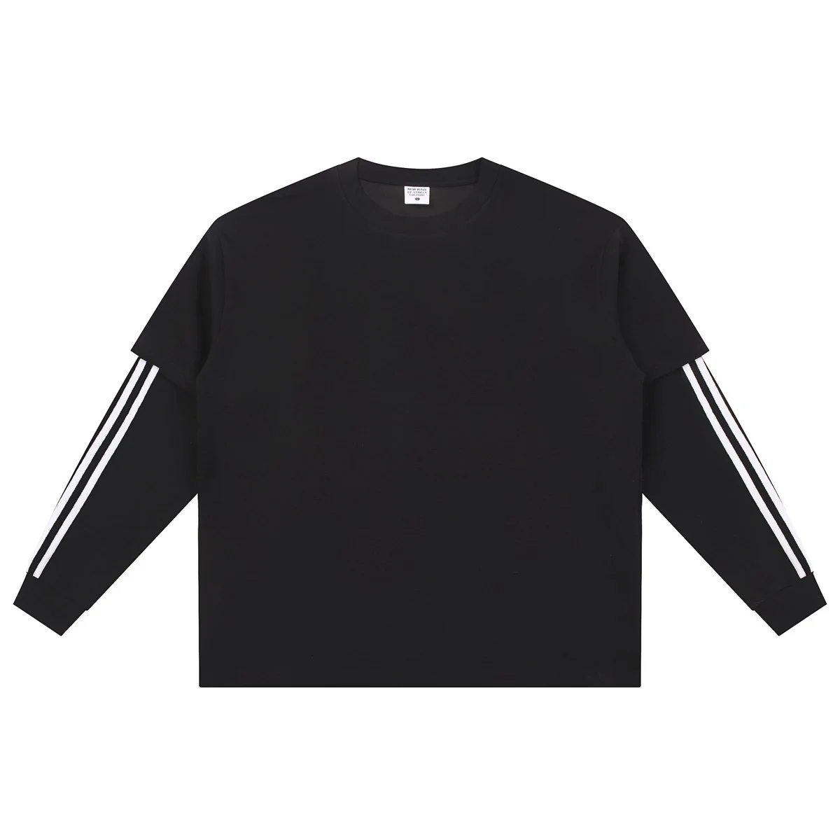 Layered sleeve tee · MT-215 · Black · Front · Base garment photograph