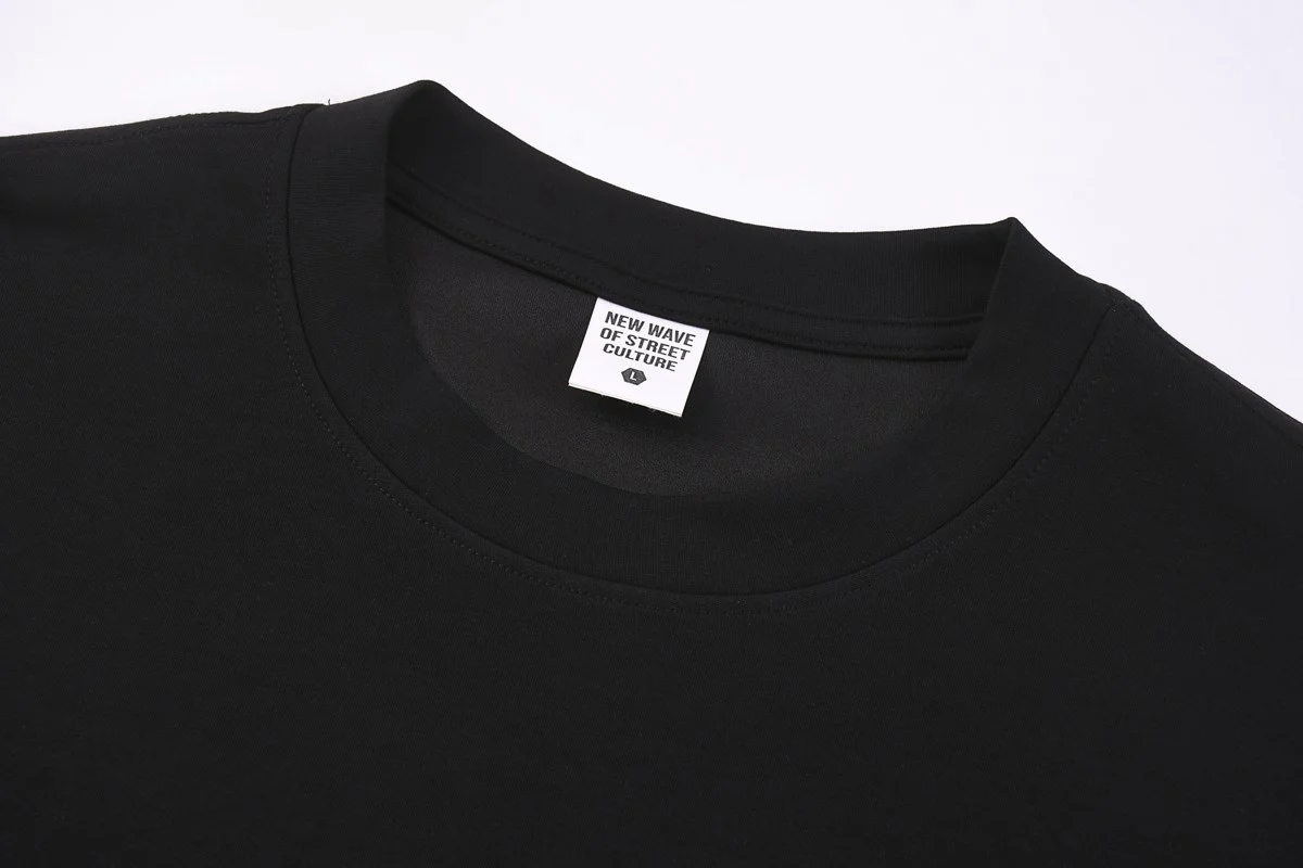 Layered sleeve tee · MT-215 · Black · Base garment photograph
