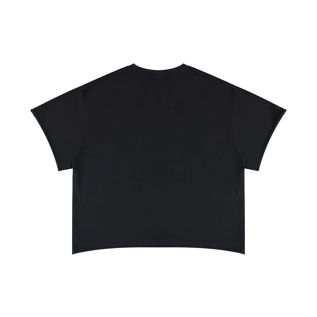 Snow-wash cropped boxy tee · MT-2610 · Black · Back · Base garment photograph