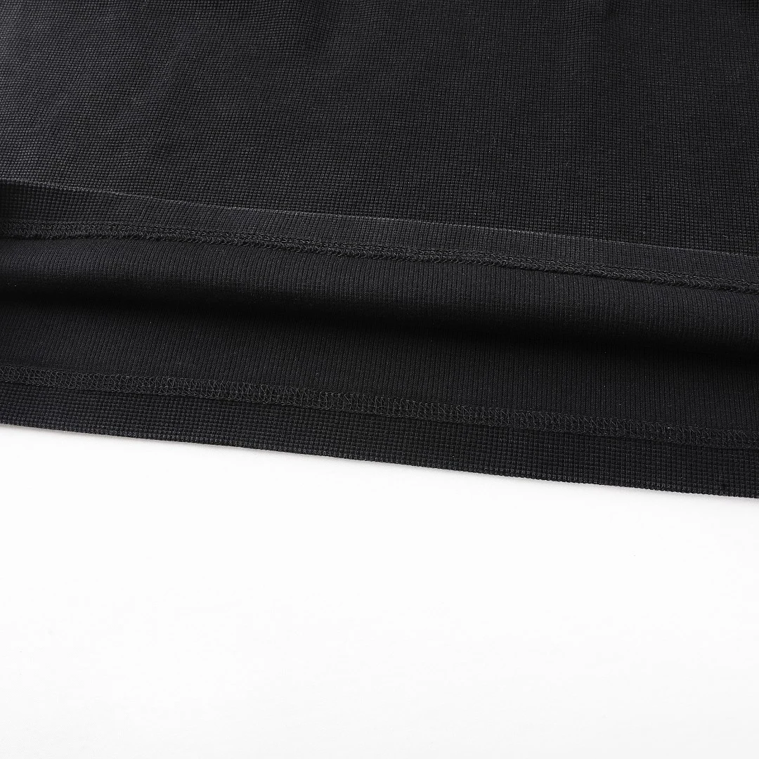 Washed waffle raglan long-sleeve tee · MT-2613 · Black · Base garment photograph