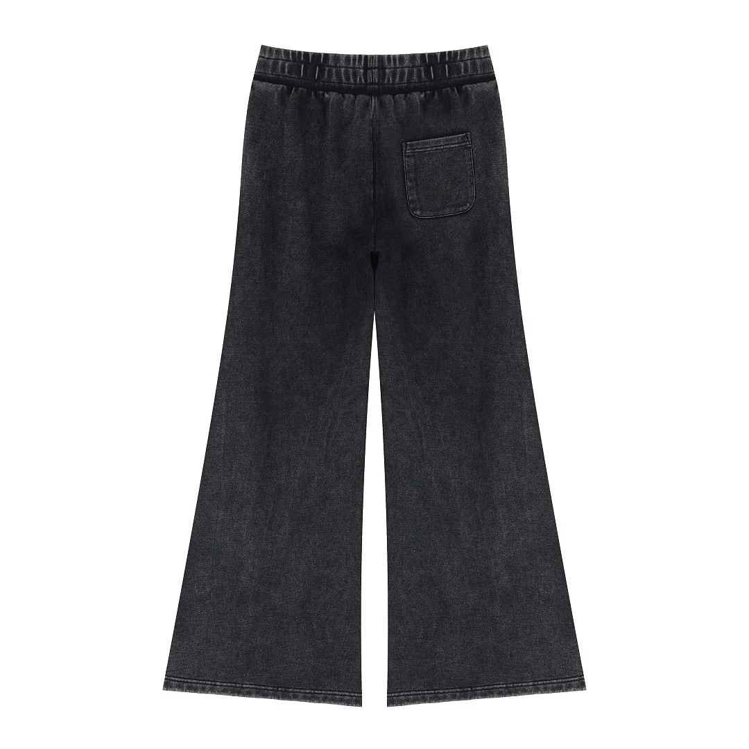 Washed flared trousers · MT-2615 · Black · Back · Base garment photograph