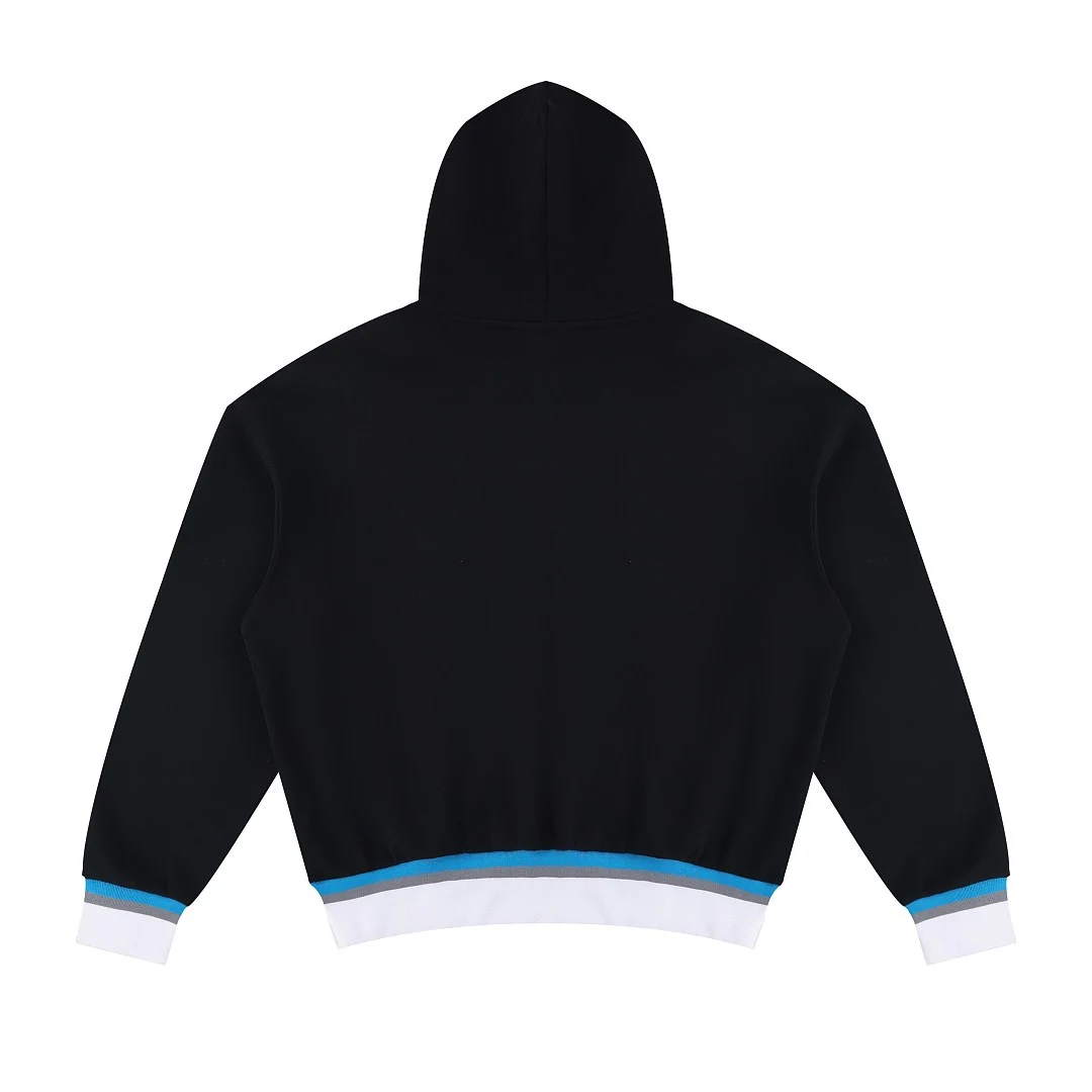 Contrast-rib pullover hoodie · MT-2620 · Black · Back · Base garment photograph
