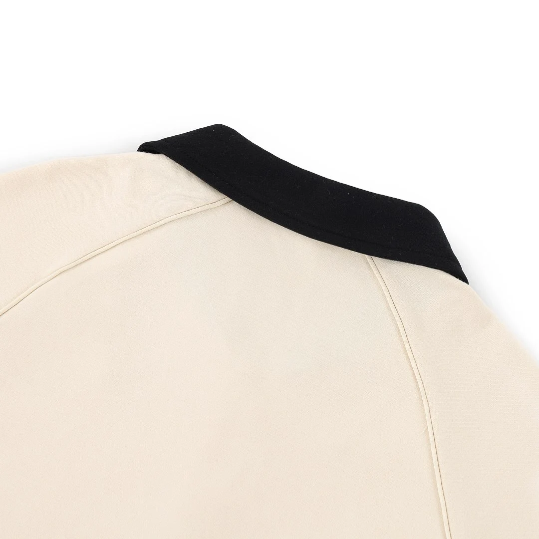 Contrast-collar short-sleeve shirt · MT-2624 · Apricot · Base garment photograph