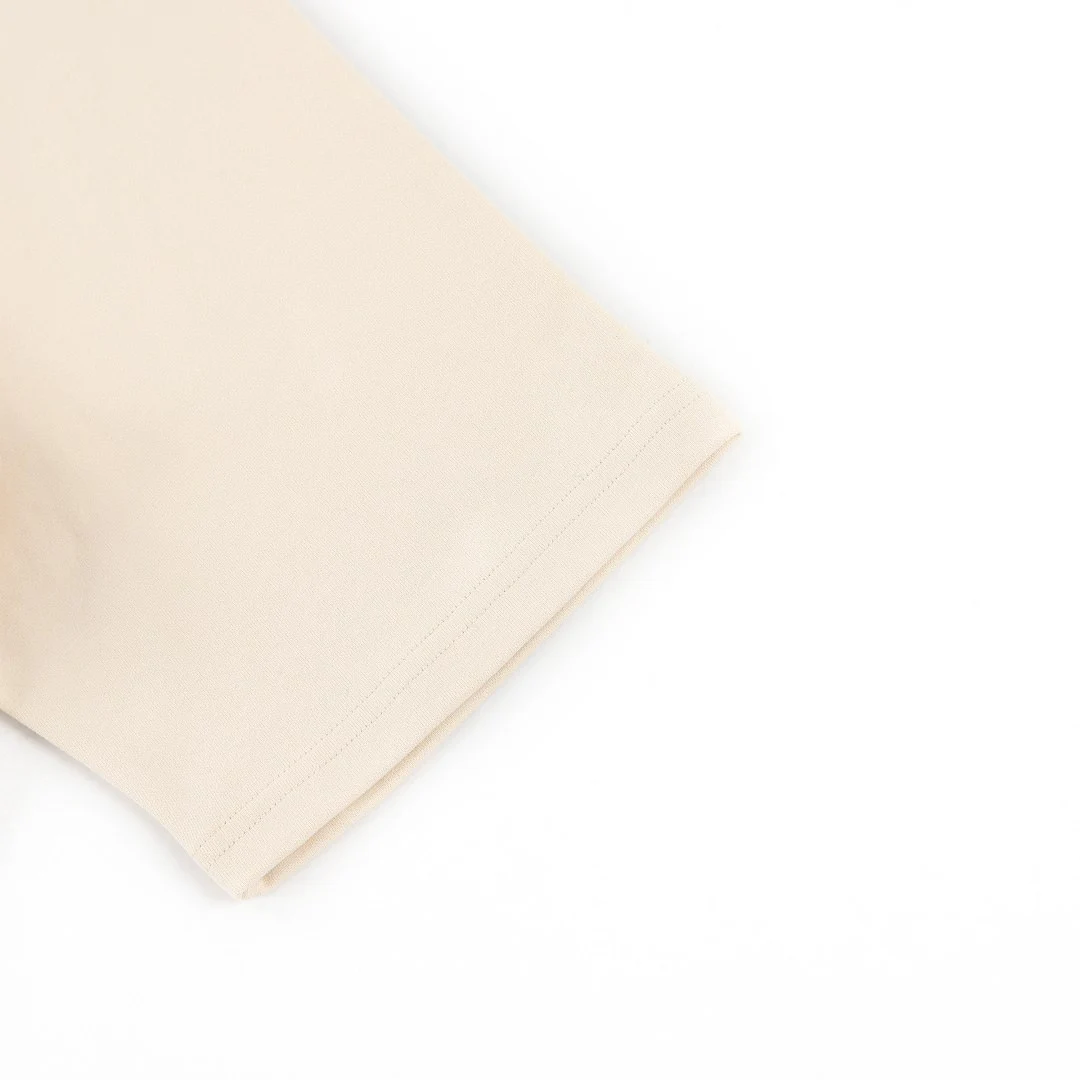 Contrast-collar short-sleeve shirt · MT-2624 · Apricot · Base garment photograph