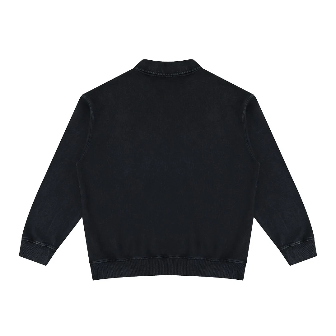 Relaxed polo sweatshirt · MT-2634 · Black · Back · Base garment photograph