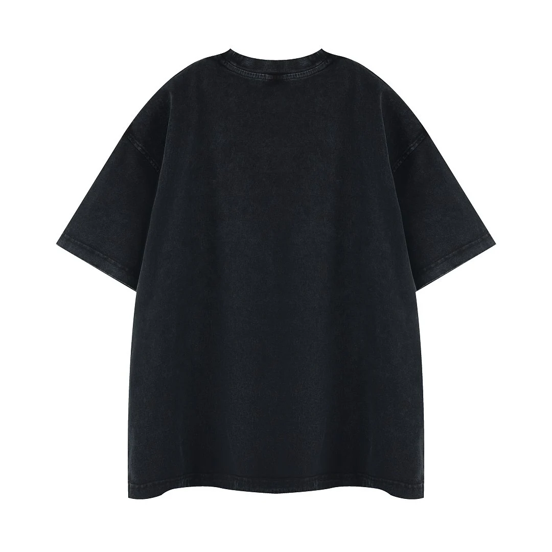 Panel-seam relaxed tee · MT-2638 · Black · Base garment photograph
