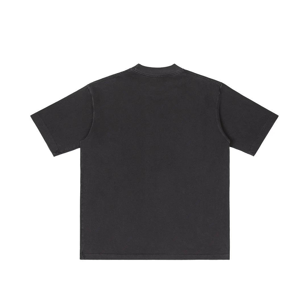 Relaxed washed crew-neck tee · MT-2669 · Black · Back · Base garment photograph