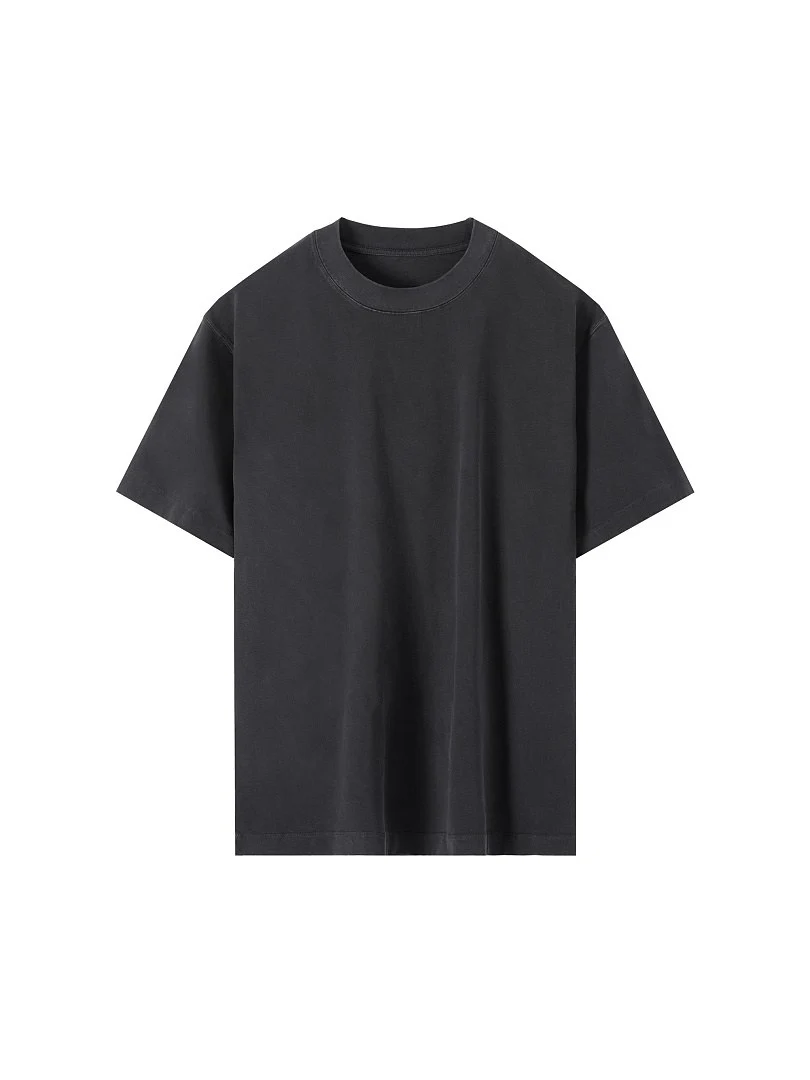 Relaxed washed crew-neck tee · MT-2669 · Black · Base garment photograph