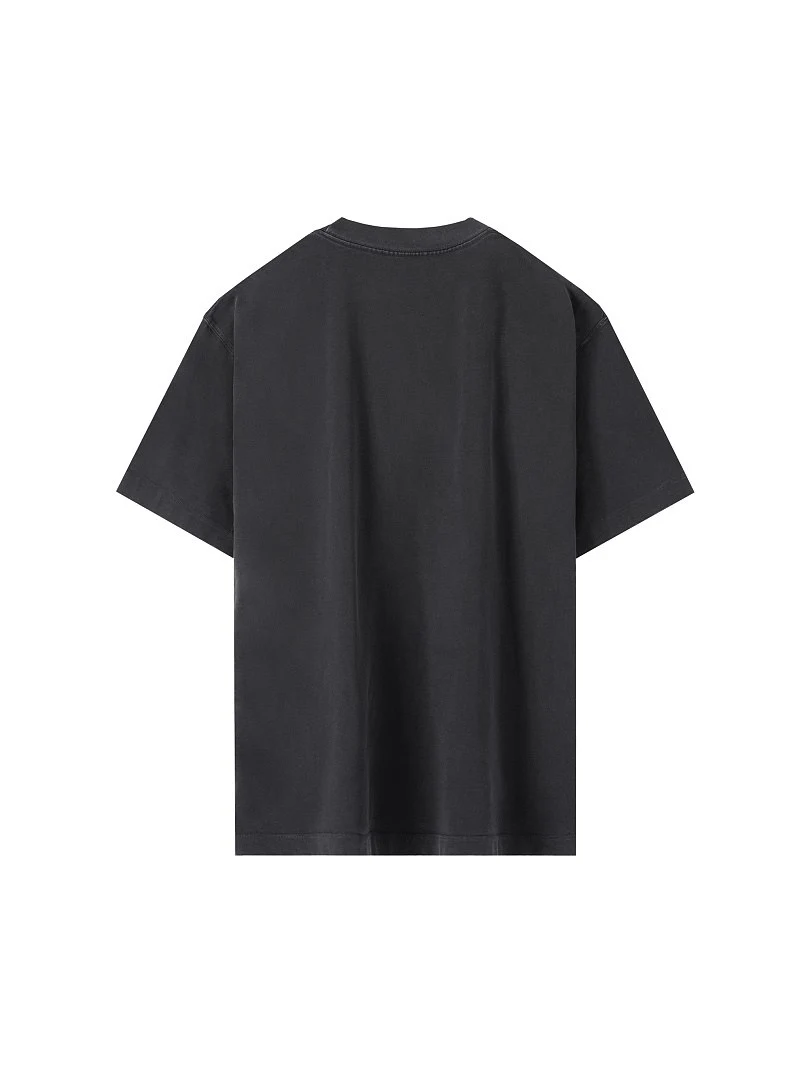 Relaxed washed crew-neck tee · MT-2669 · Black · Base garment photograph