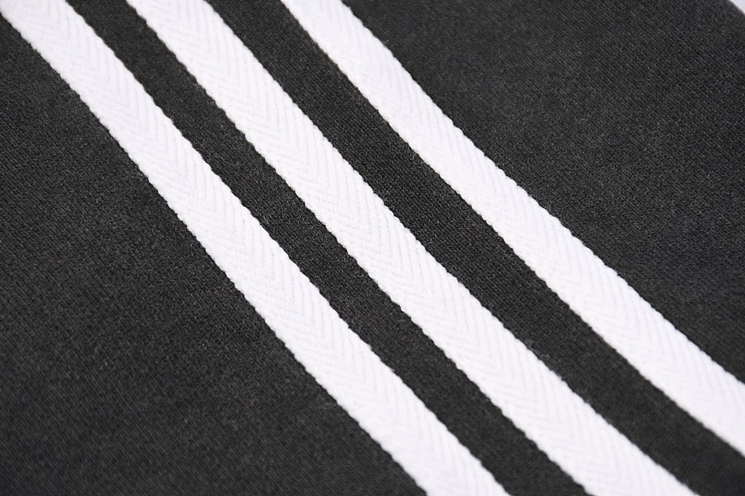 Washed stripe-sleeve tee · MTZ-217 · Black · Base garment photograph