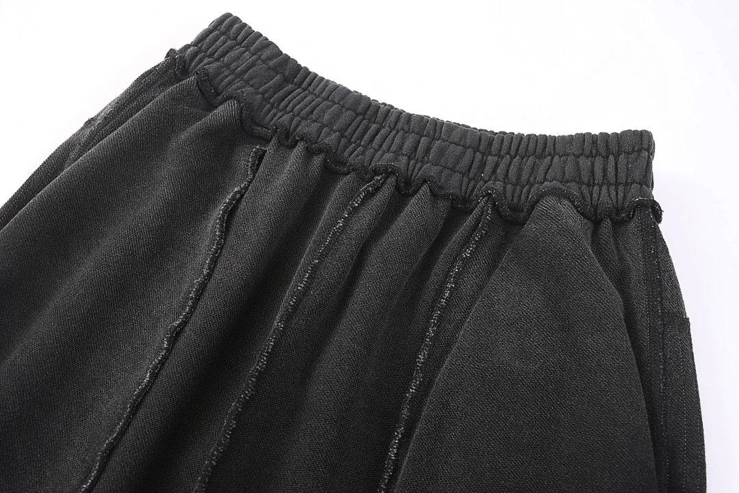 Washed side-stripe pants · MTZ-218 · Black · Base garment photograph