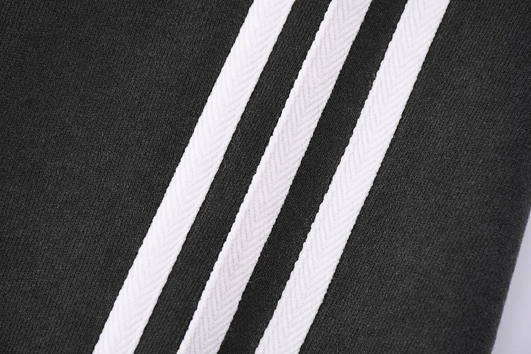 Washed side-stripe pants · MTZ-218 · Black · Base garment photograph