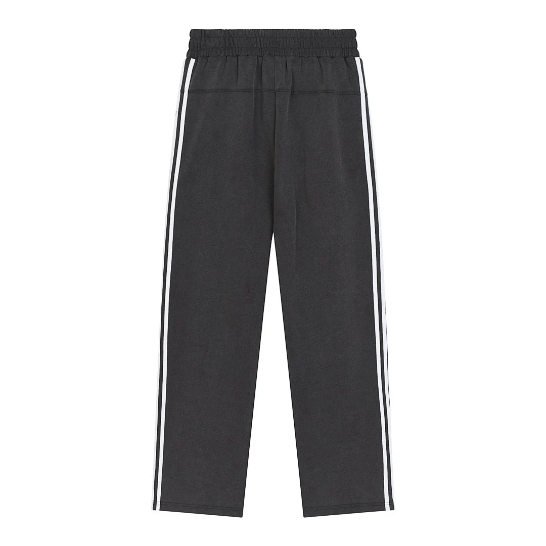 Washed side-stripe pants · MTZ-218 · Black · Back · Base garment photograph