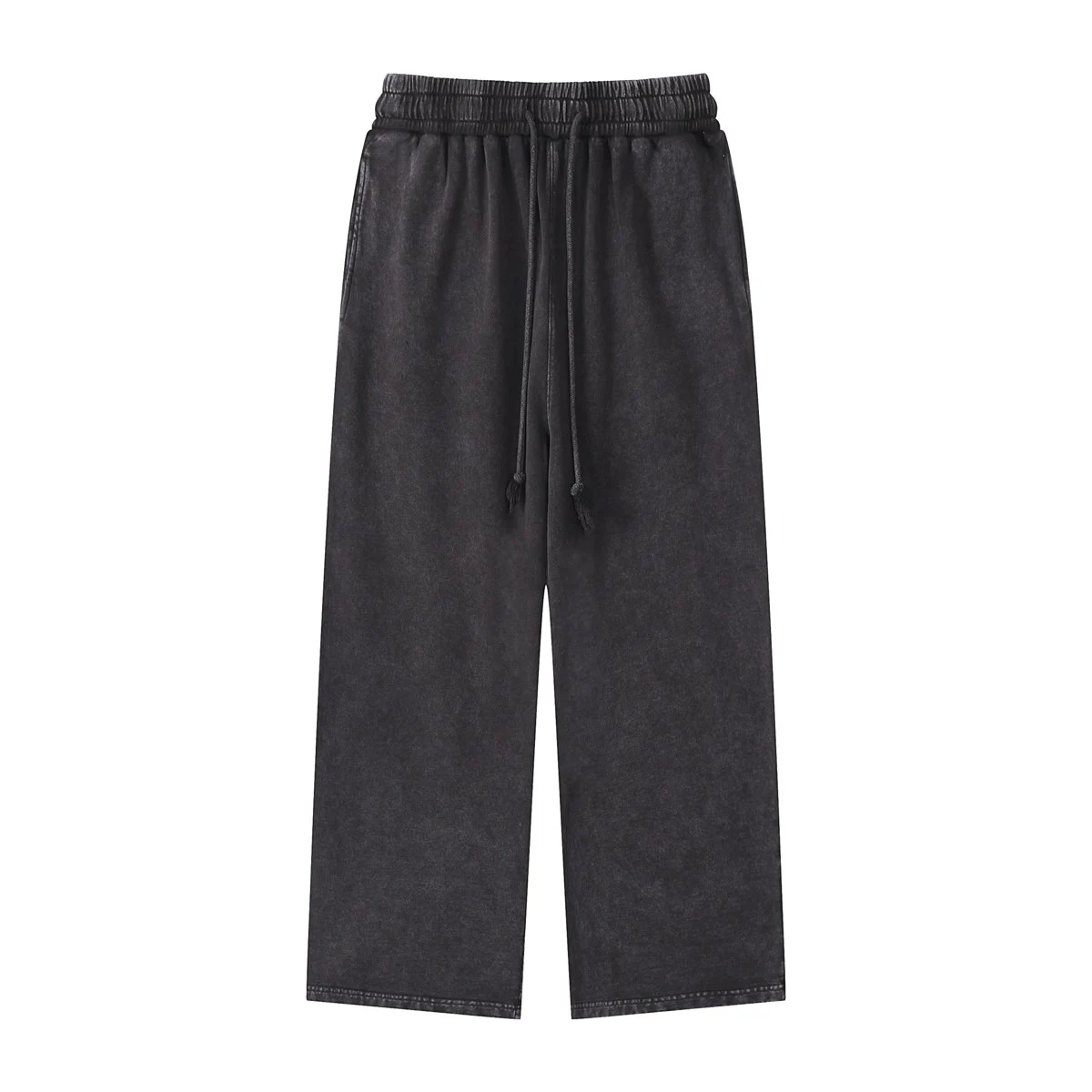 Washed wide-leg trousers · WKL-09 · Black · Front · Base garment photograph