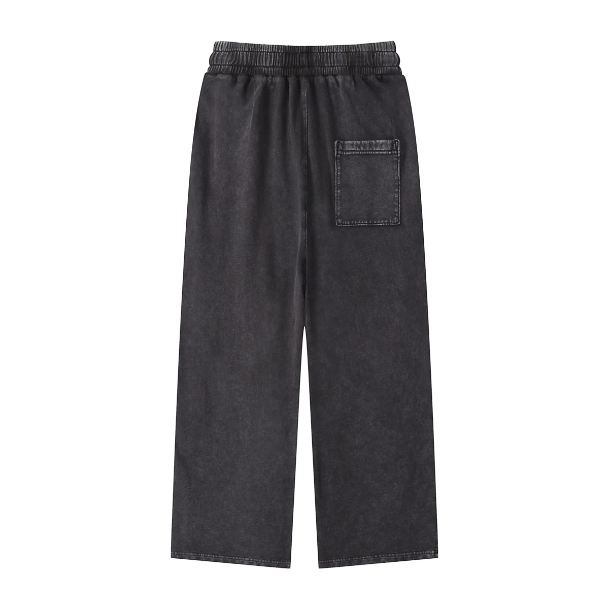 Washed wide-leg trousers · WKL-09 · Black · Back · Base garment photograph