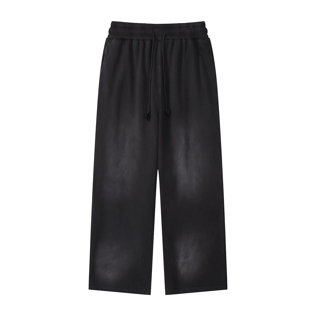 Faded wide-leg trousers · WKL-10 · Black · Front · Base garment photograph