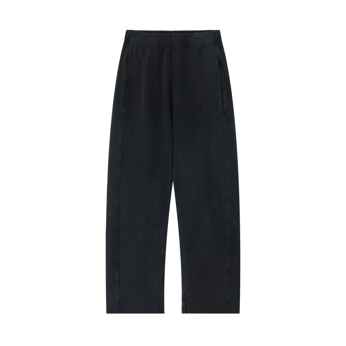 Snow-wash wide-leg trousers · WKL-12 · Black · Front · Base garment photograph