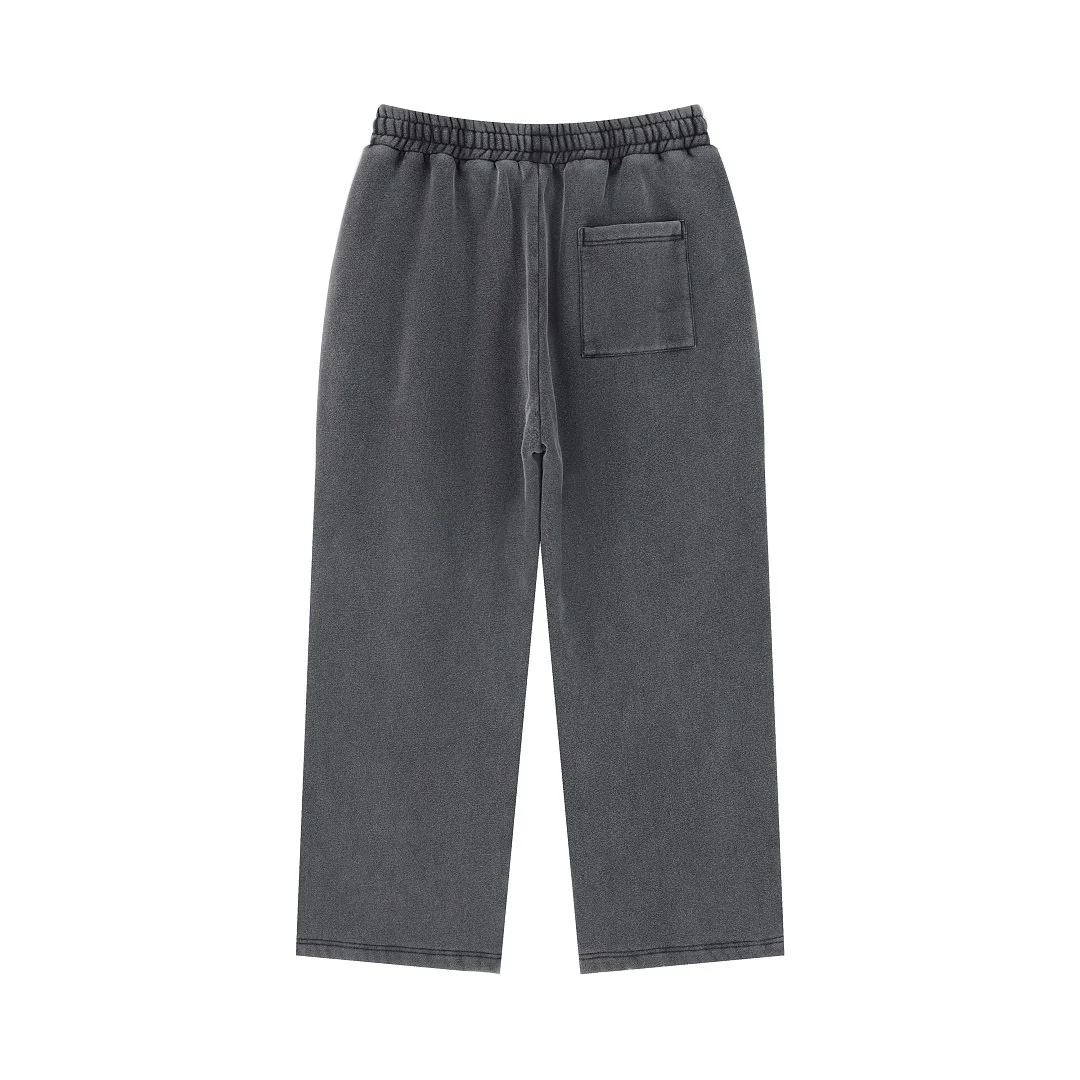 Washed relaxed straight-leg trousers · WKL-2662 · Black · Back · Base garment photograph