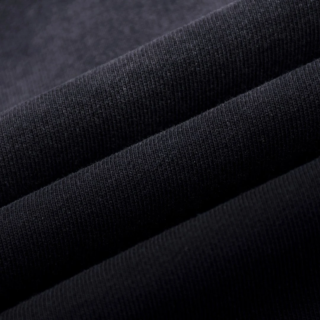 Distressed washed pullover hoodie · WY-08 · Black · Base garment photograph