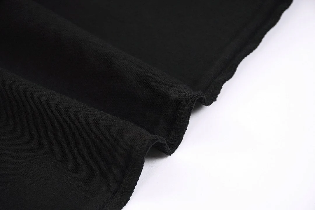 Snow-wash relaxed long-sleeve tee · WYL-01 · Black · Base garment photograph