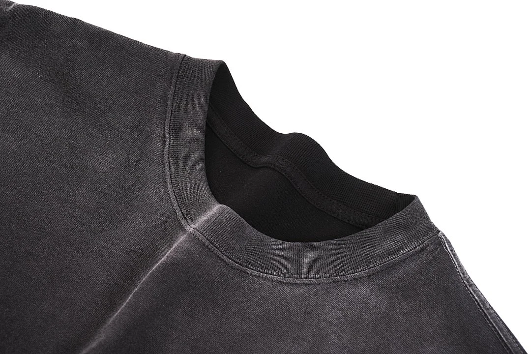 Washed relaxed long-sleeve tee · WYL-02 · Black · Base garment photograph