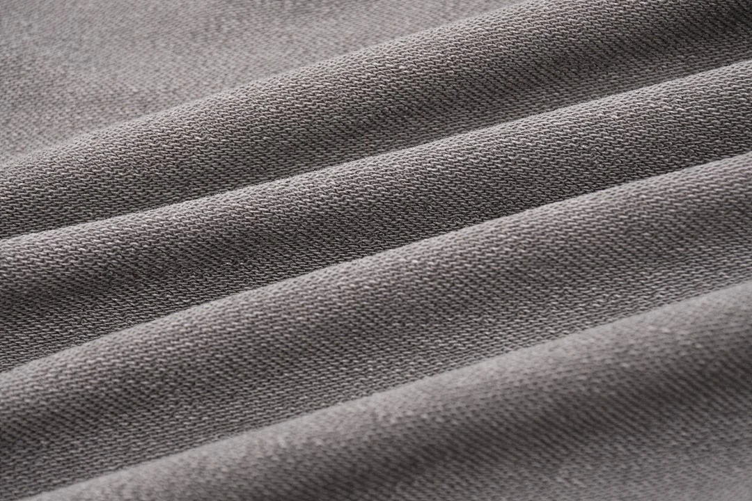 Washed contrast-panel hoodie · WYM-08 · Smoke grey · Base garment photograph