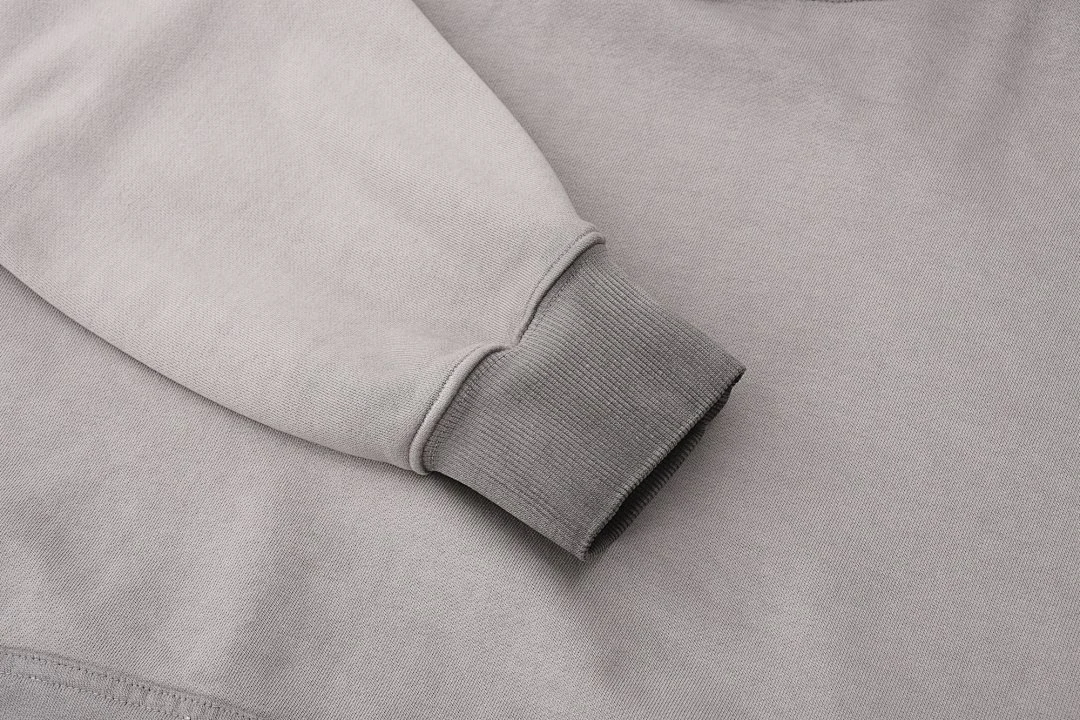 Washed contrast-panel hoodie · WYM-08 · Smoke grey · Base garment photograph