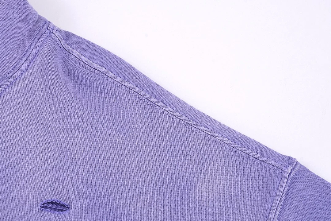 Distressed washed pullover hoodie · WYM-09 · Distressed purple · Base garment photograph