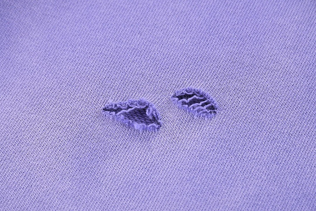 Distressed washed pullover hoodie · WYM-09 · Distressed purple · Base garment photograph