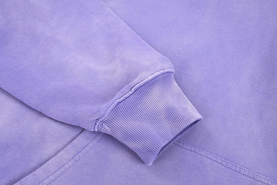 Distressed washed pullover hoodie · WYM-09 · Distressed purple · Base garment photograph