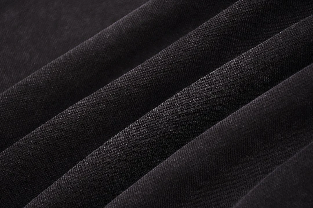Snow-wash rib-edge sweatshirt · WYYL-03 · Black · Base garment photograph