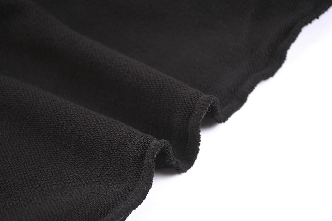 Snow-wash rib-edge sweatshirt · WYYL-03 · Black · Base garment photograph