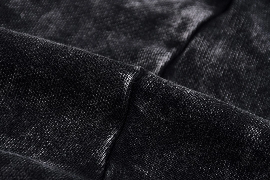 Distressed snow-wash sweatshirt · WYYL-05 · Snow black · Base garment photograph