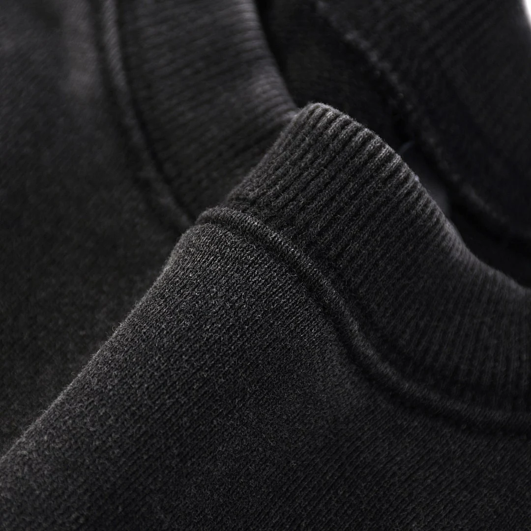 Washed panelled cropped tee · WYYL-07 · Black · Base garment photograph