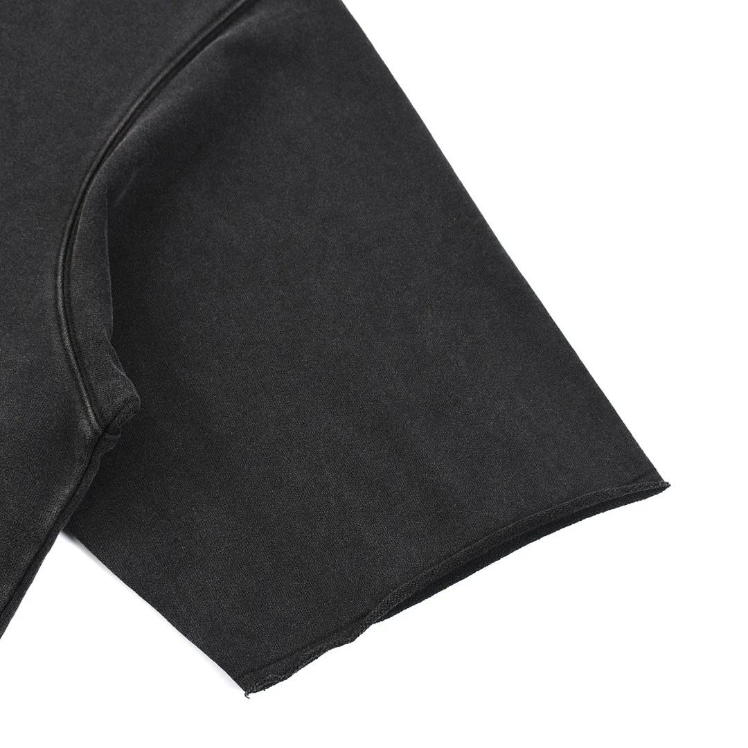 Washed panelled cropped tee · WYYL-07 · Black · Base garment photograph