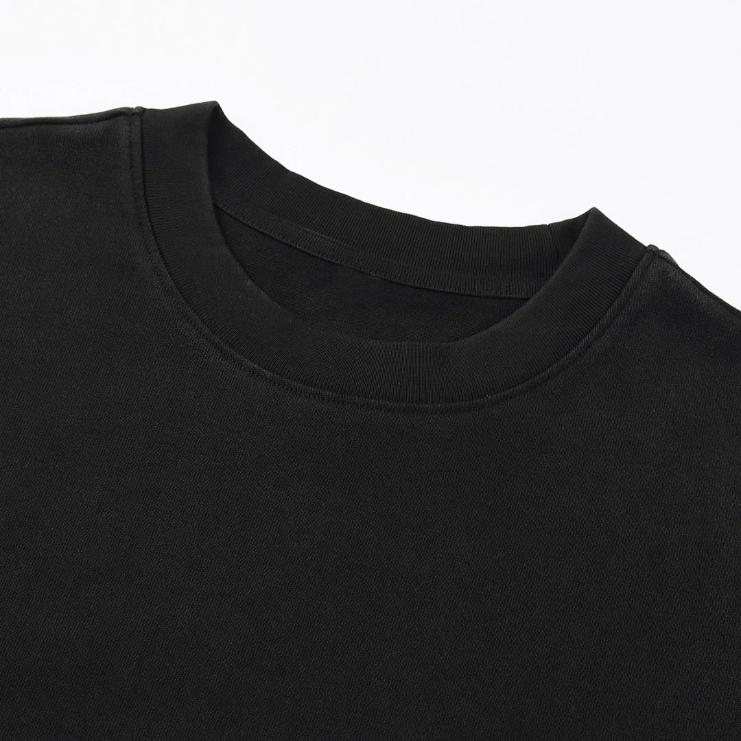 Raw-edge relaxed tee · WYYL-08 · Black · Base garment photograph
