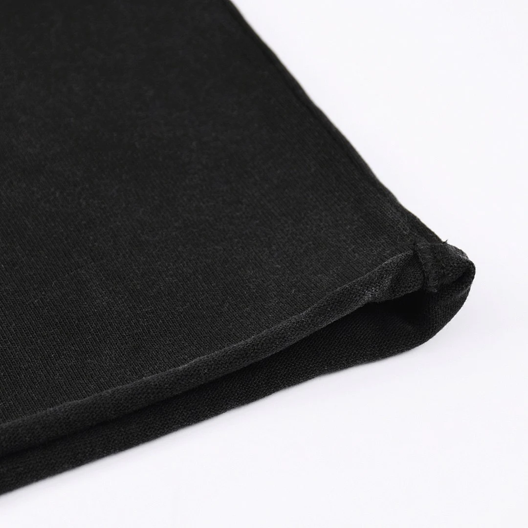 Raw-edge relaxed tee · WYYL-08 · Black · Base garment photograph