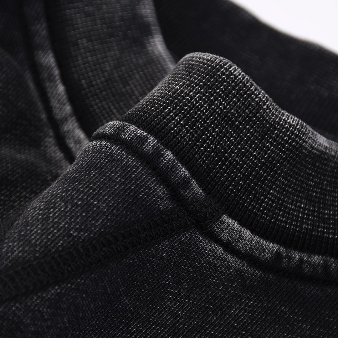 Washed panelled crew-neck sweatshirt · WYYL-09 · Black · Base garment photograph