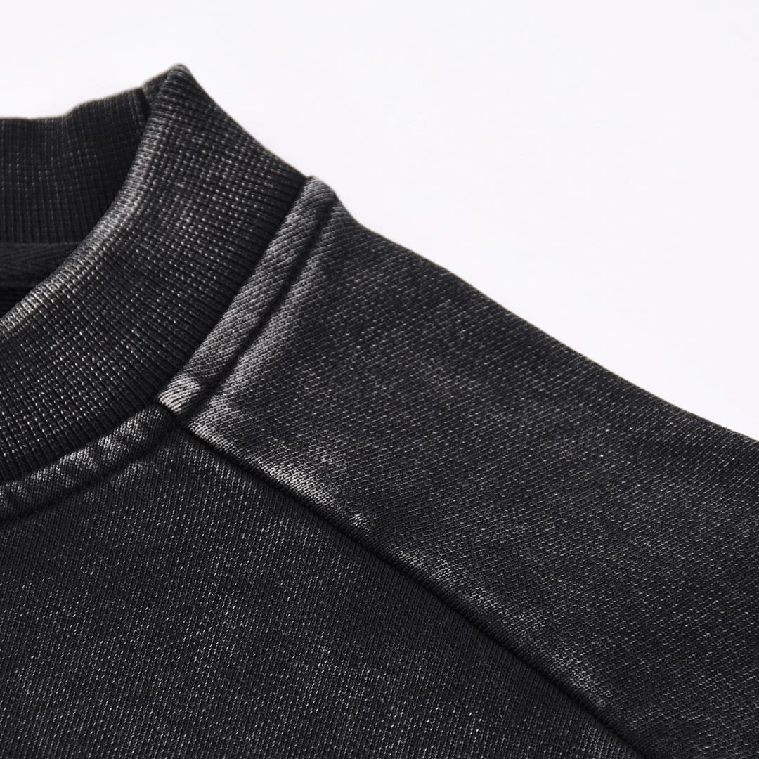 Washed panelled crew-neck sweatshirt · WYYL-09 · Black · Base garment photograph