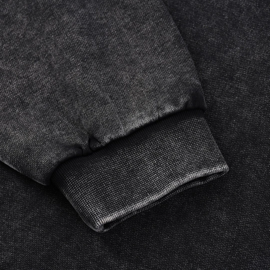 Washed panelled crew-neck sweatshirt · WYYL-09 · Black · Base garment photograph