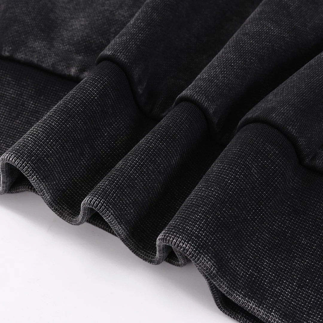 Washed panelled crew-neck sweatshirt · WYYL-09 · Black · Base garment photograph
