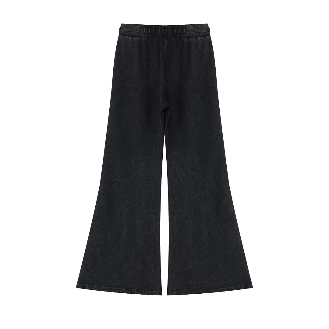 Snow-wash flared trousers · WYYL-2602 · Black · Front · Base garment photograph