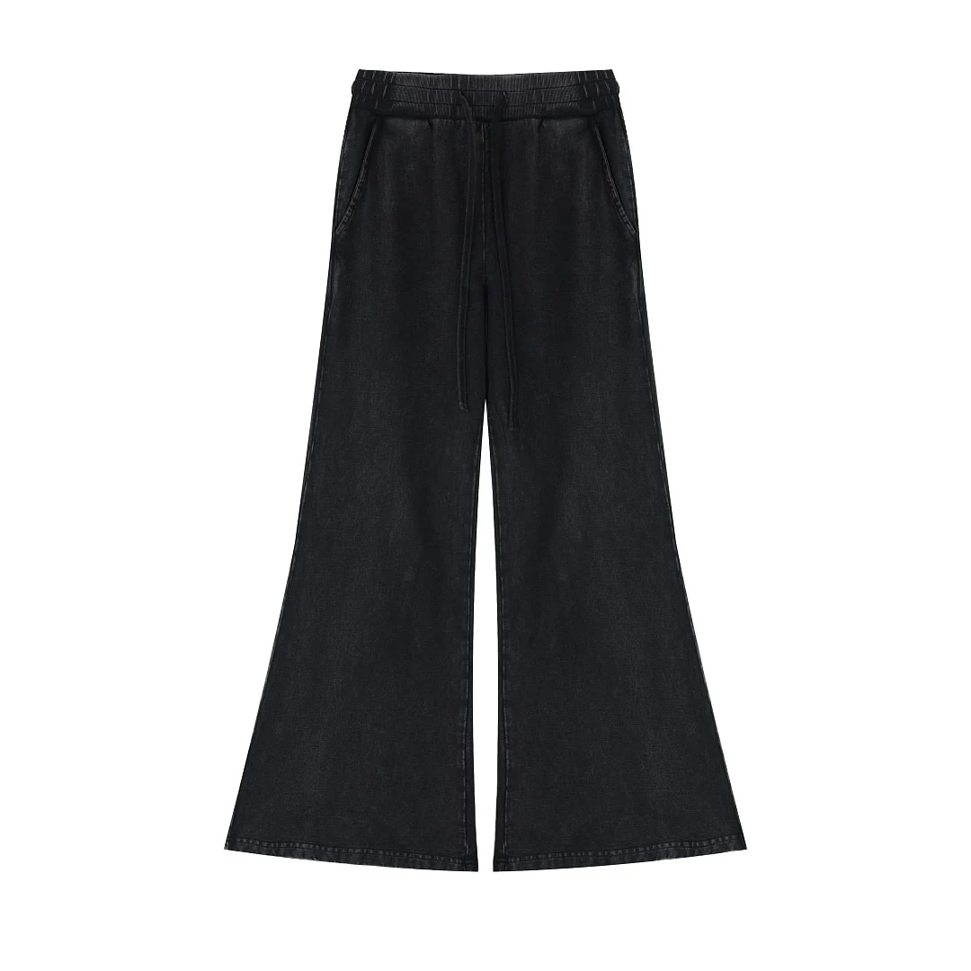 Snow-wash flared trousers · WYYL-2602 · Black · Back · Base garment photograph