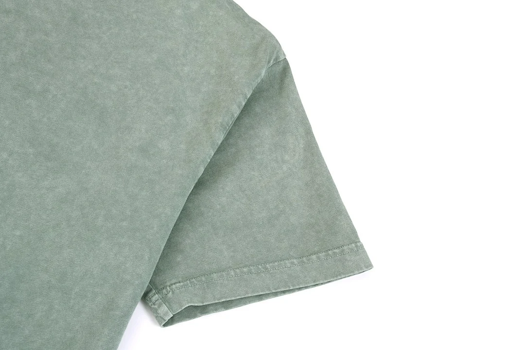 Garment-washed relaxed crew-neck tee · X-10 · Bean green · Base garment photograph