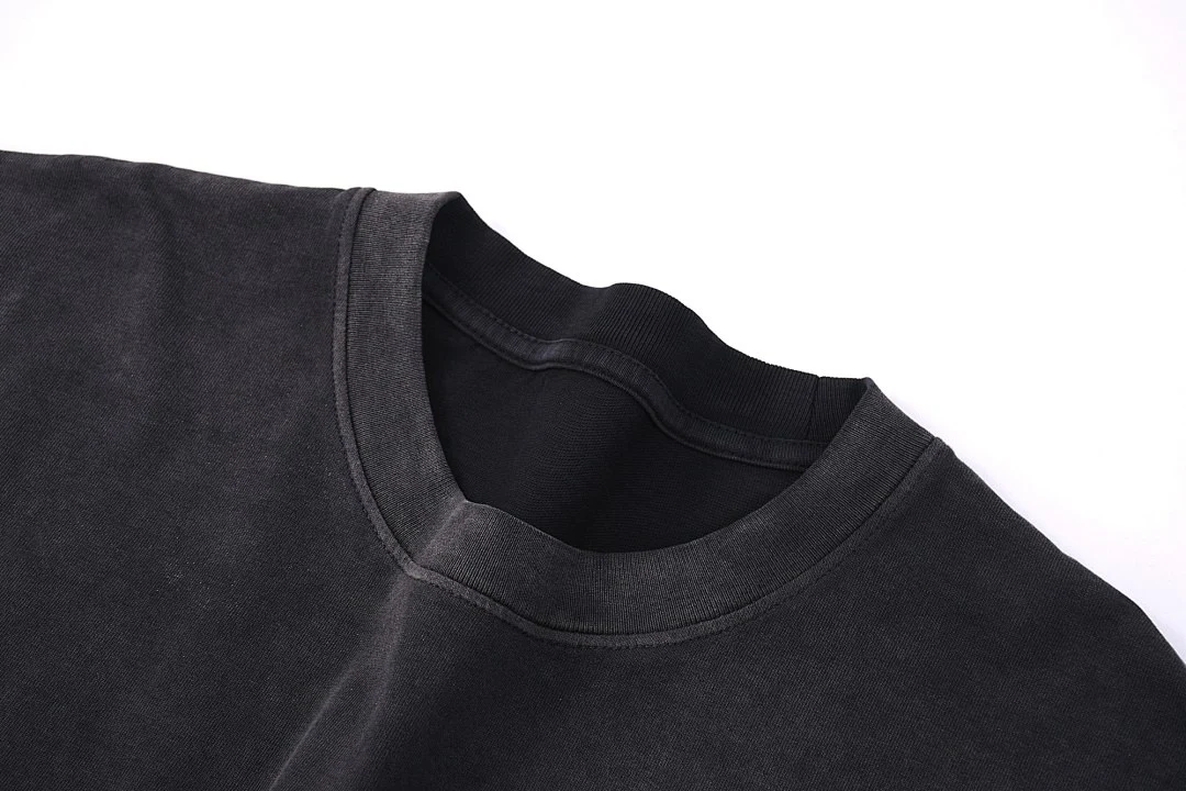 Gradient-wash relaxed crew-neck tee · X-17 · Black · Base garment photograph