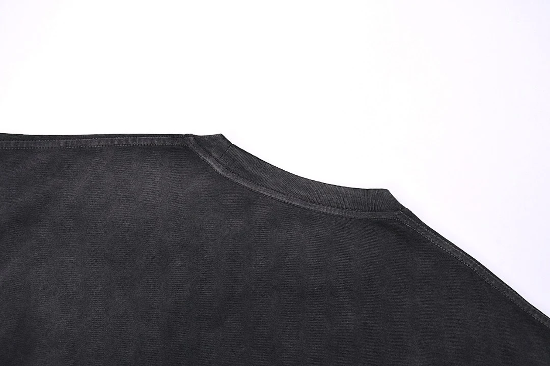 Gradient-wash relaxed crew-neck tee · X-17 · Black · Base garment photograph