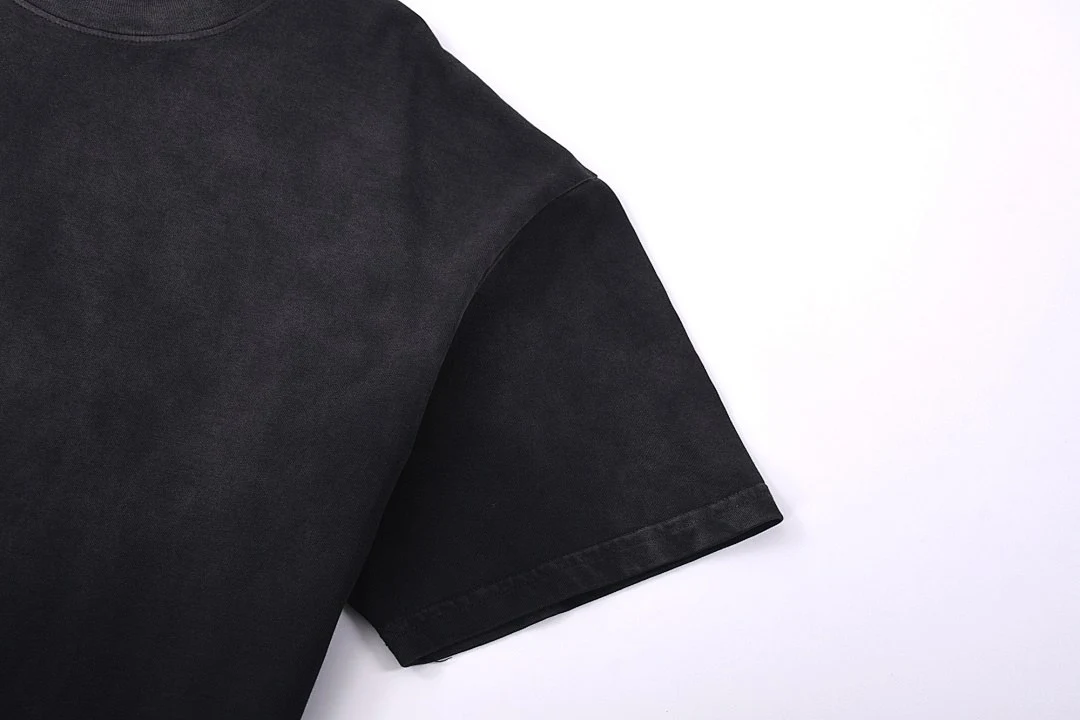 Gradient-wash relaxed crew-neck tee · X-17 · Black · Base garment photograph