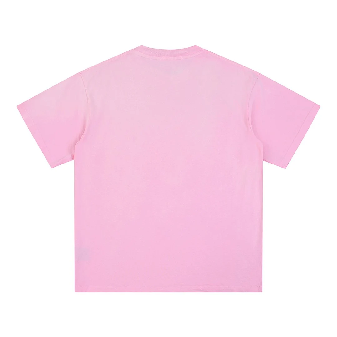 Washed pink relaxed crew-neck tee · X-21 · Pink · Back · Base garment photograph