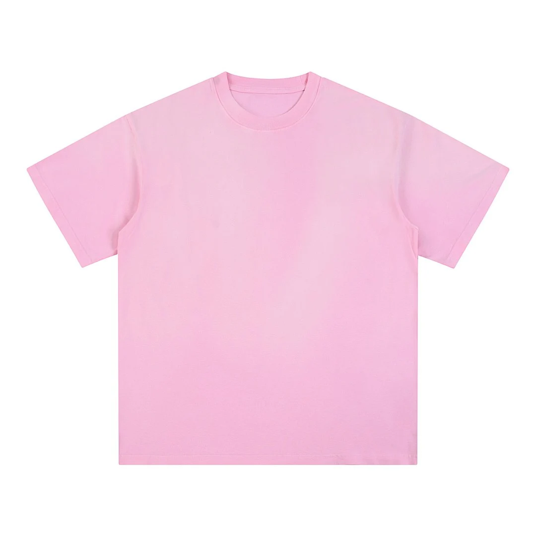 Washed pink relaxed crew-neck tee · X-21 · Pink · Front · Base garment photograph
